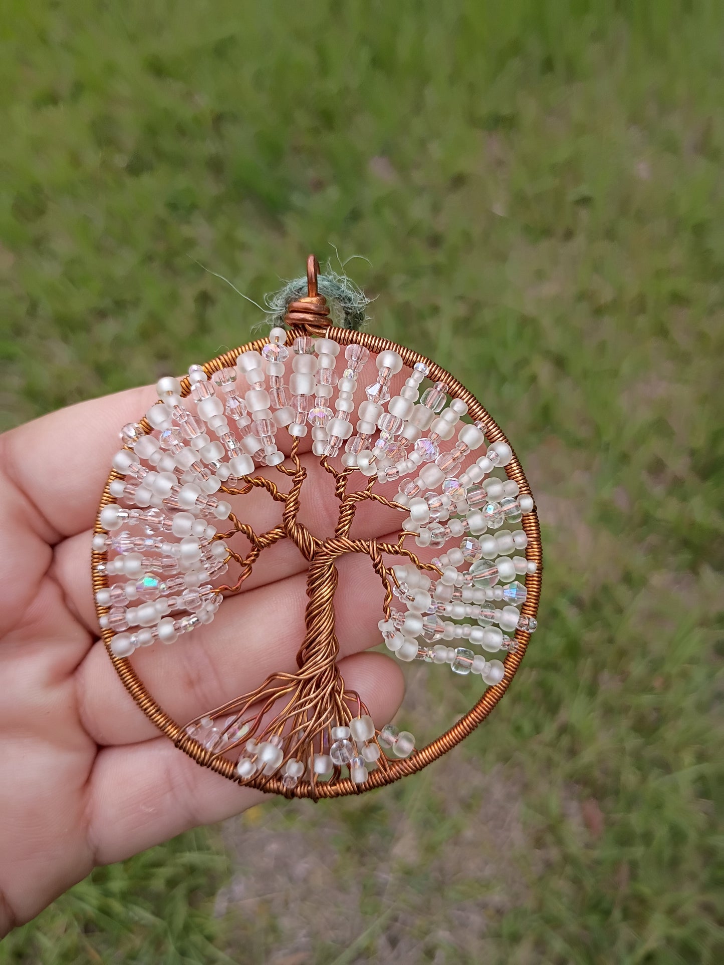 Sparkly white tree of life suncatcher