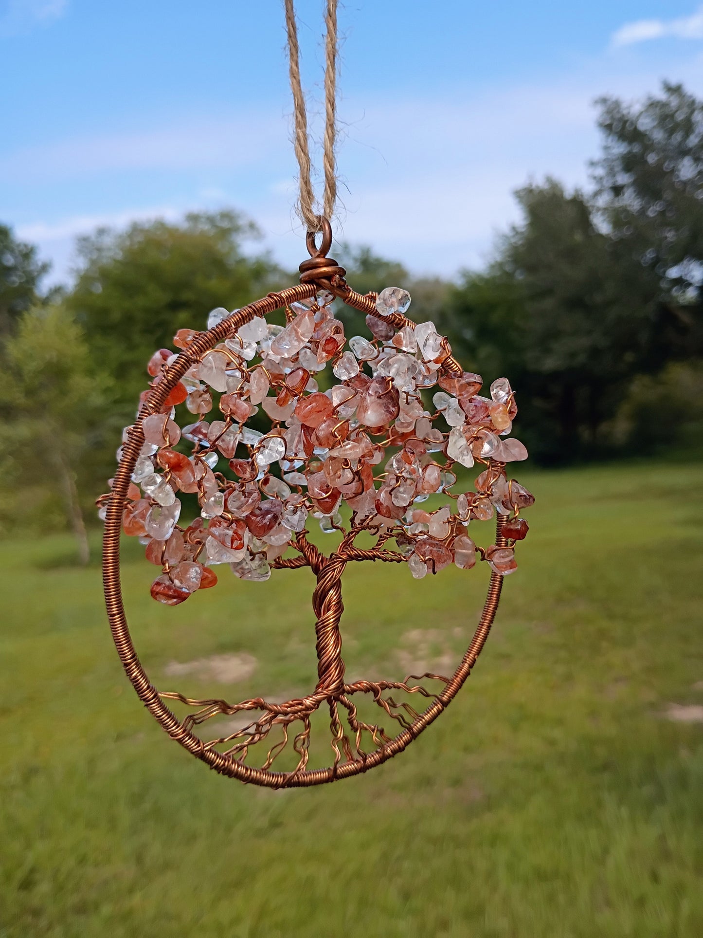 Fire quartz tree of life 3d suncatcher