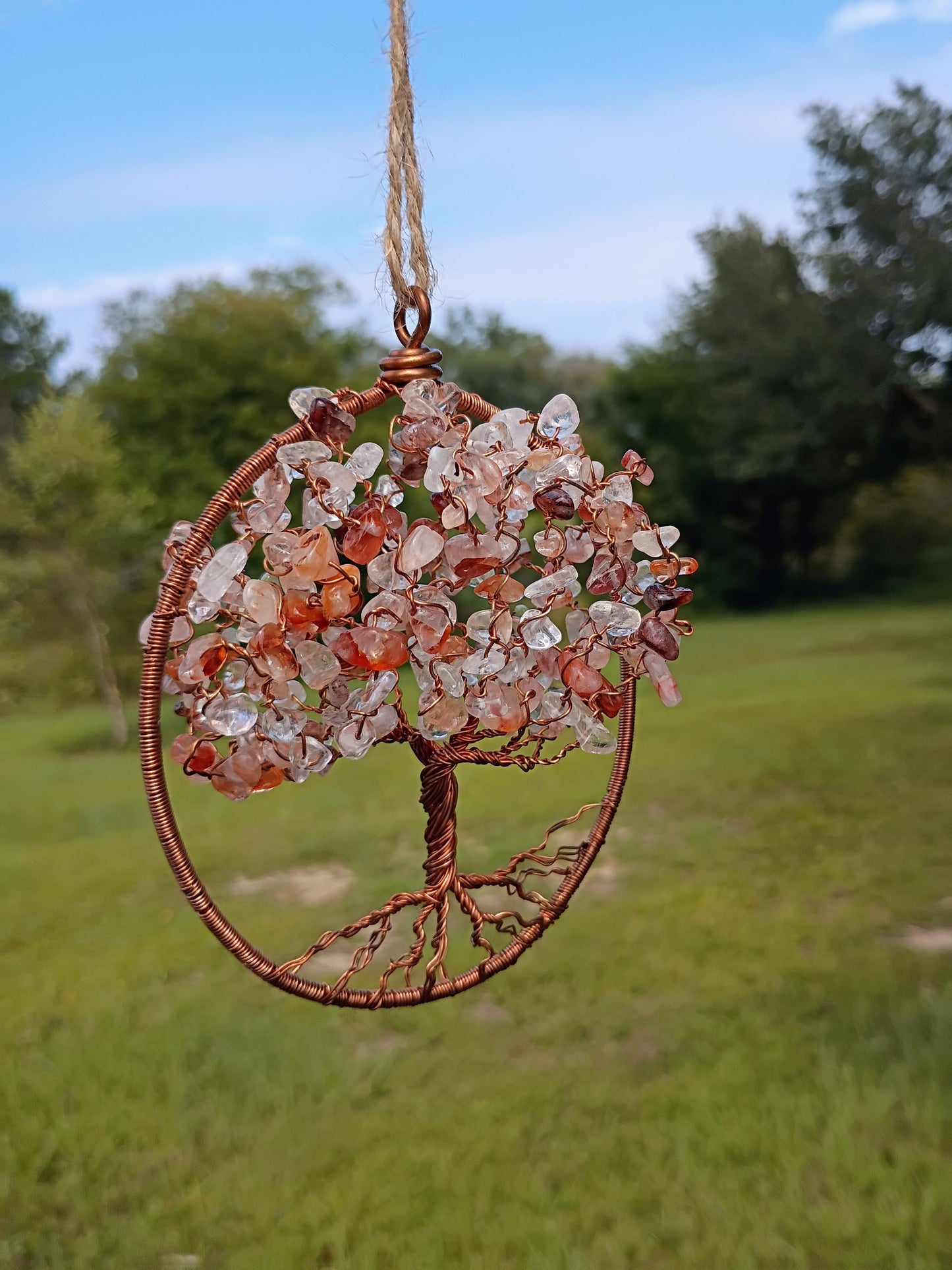 Fire quartz tree of life 3d suncatcher