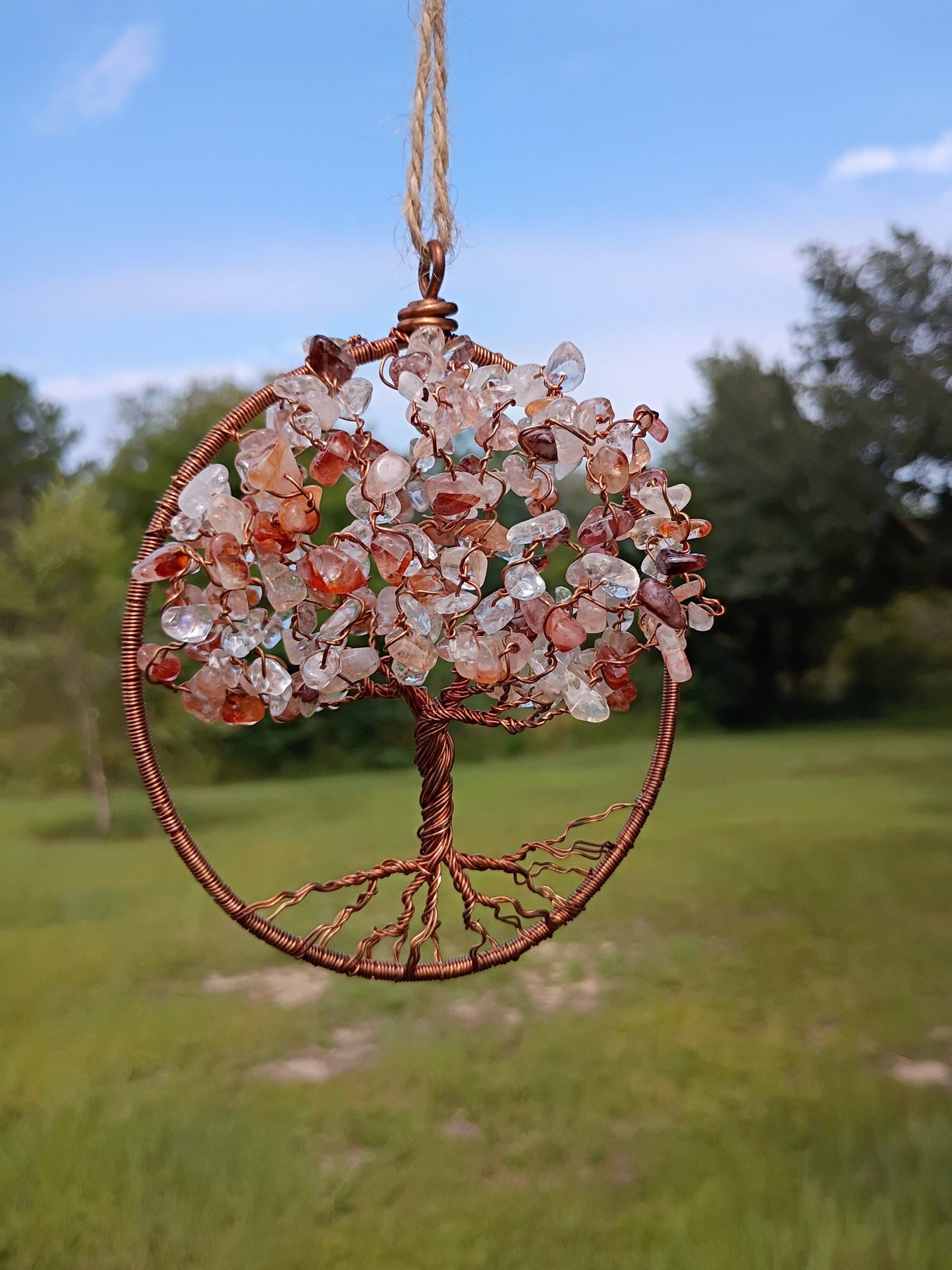 Fire quartz tree of life 3d suncatcher