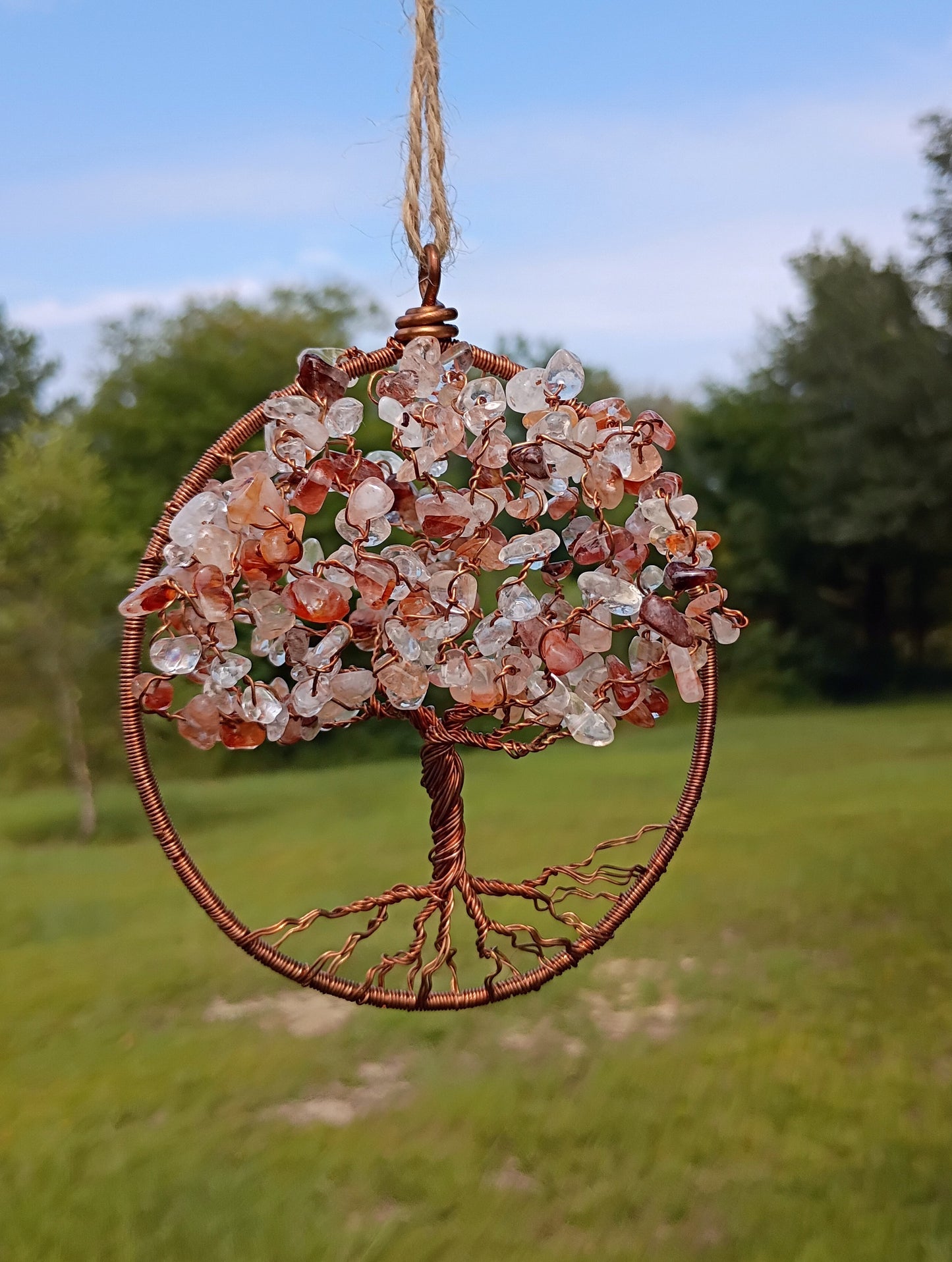 Fire quartz tree of life 3d suncatcher