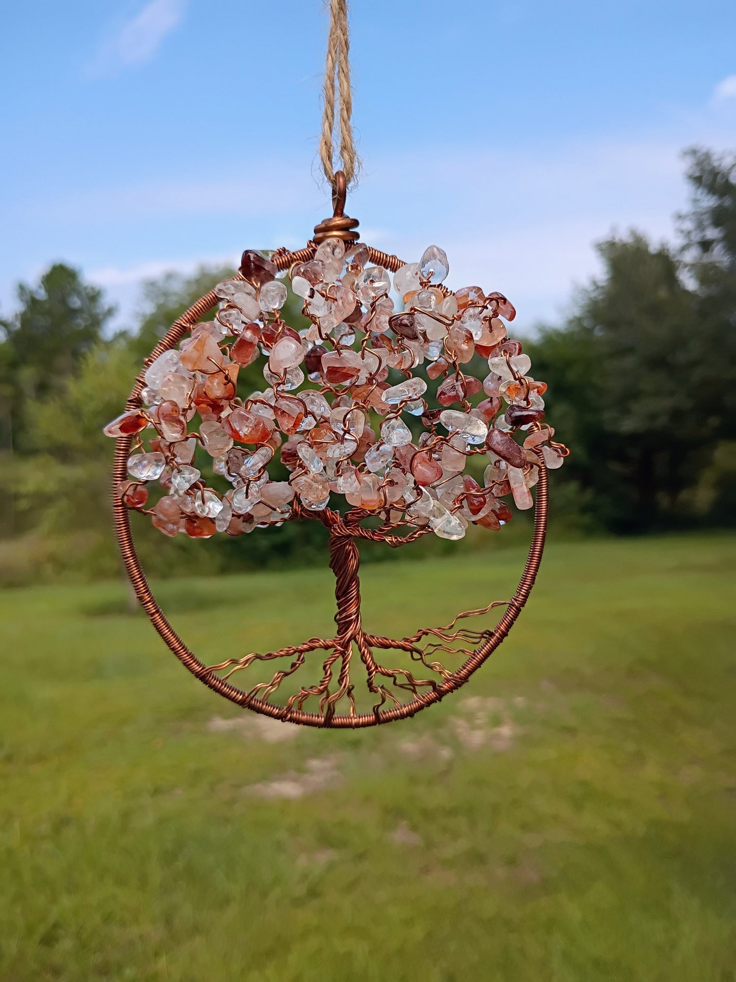 Fire quartz tree of life 3d suncatcher