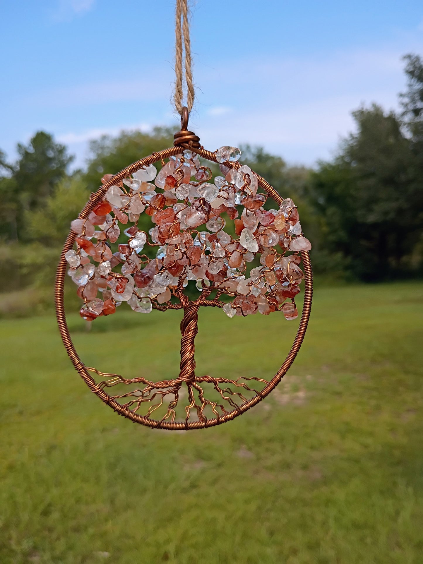 Fire quartz tree of life 3d suncatcher