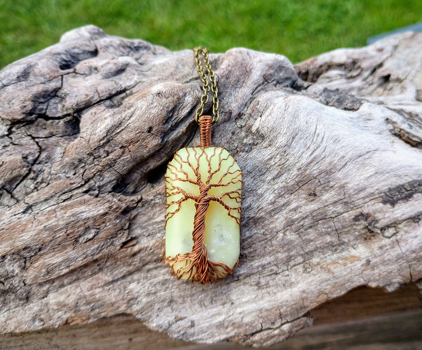 Serpentine tree of life pendant