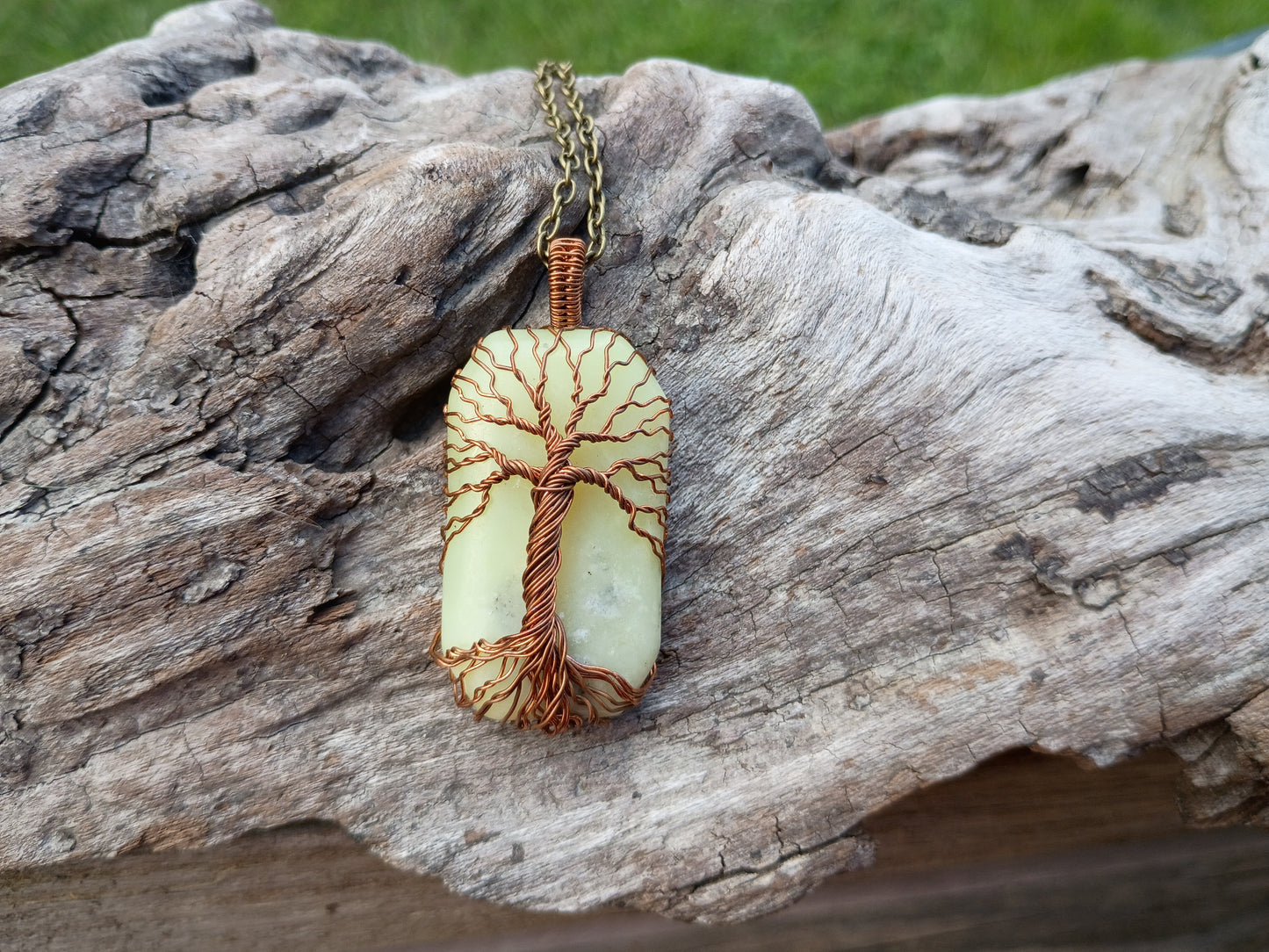 Serpentine tree of life pendant