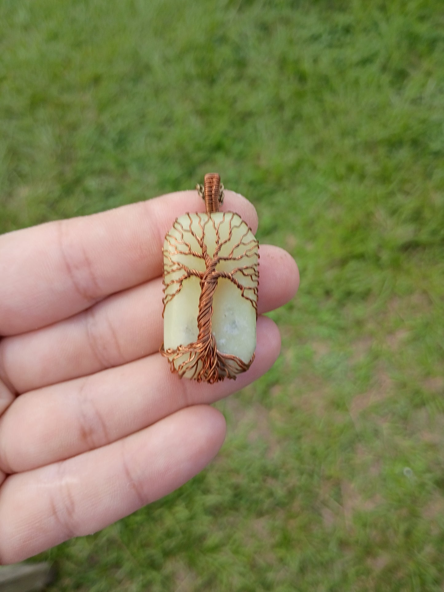 Serpentine tree of life pendant