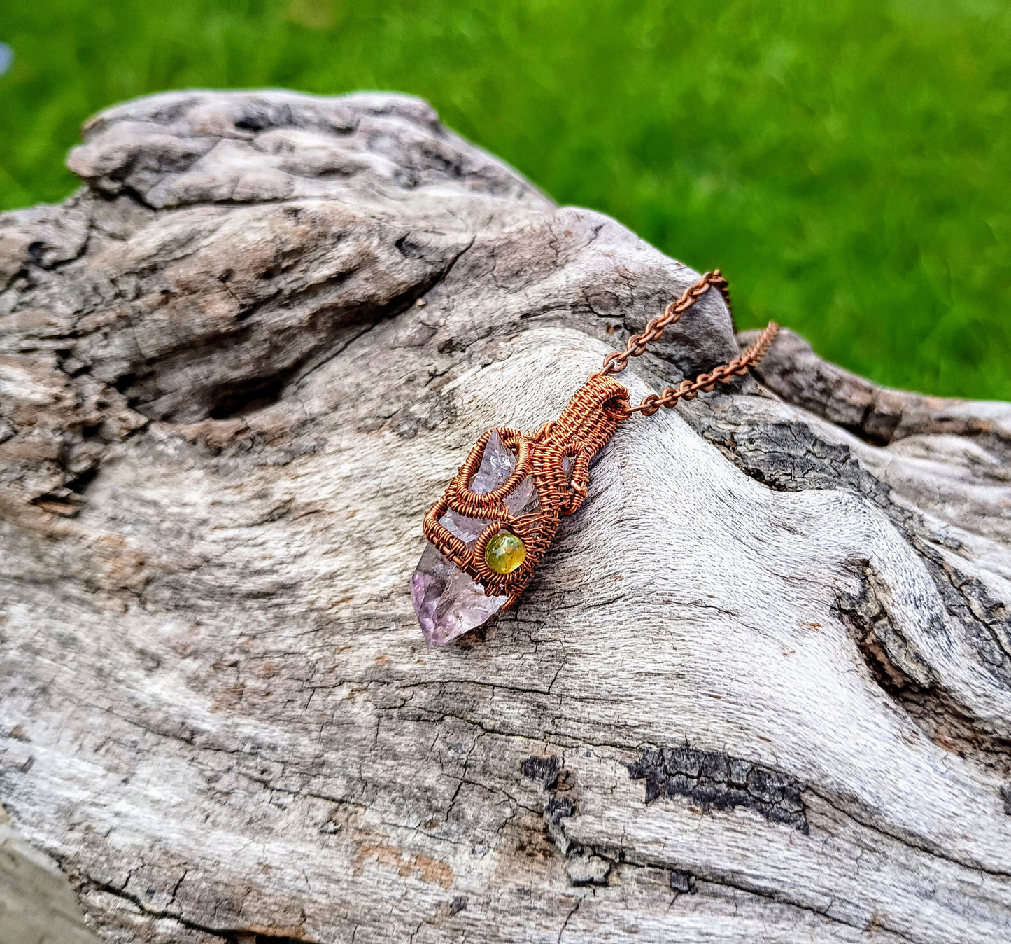 Vera cruz amethyst crystal pendant