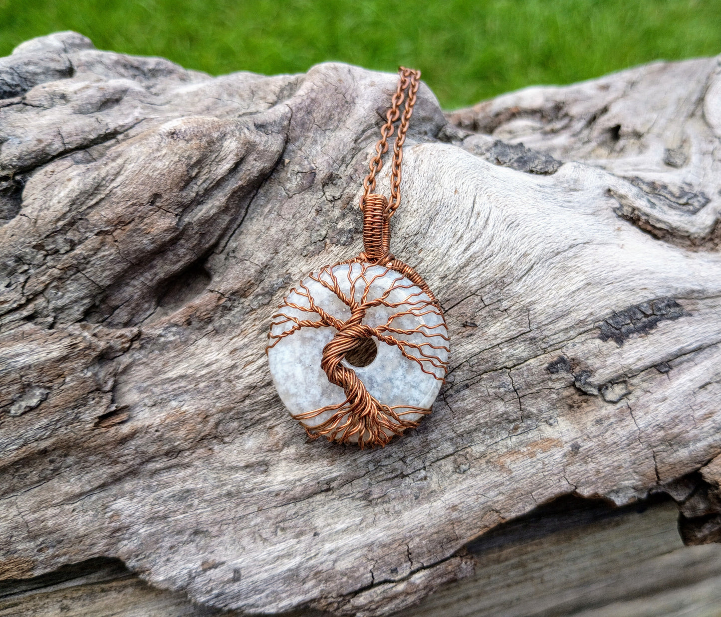 Agate tree of life pendant