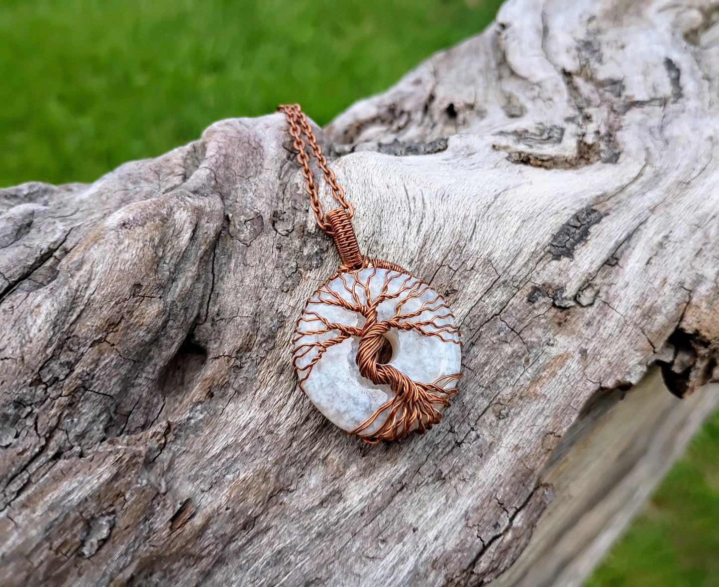 Agate tree of life pendant