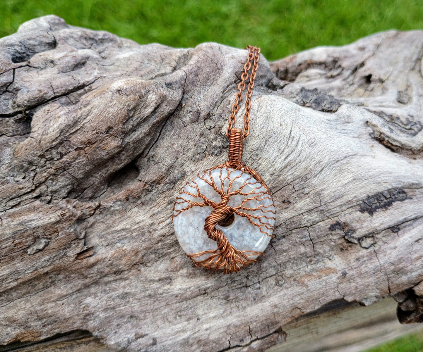 Agate tree of life pendant