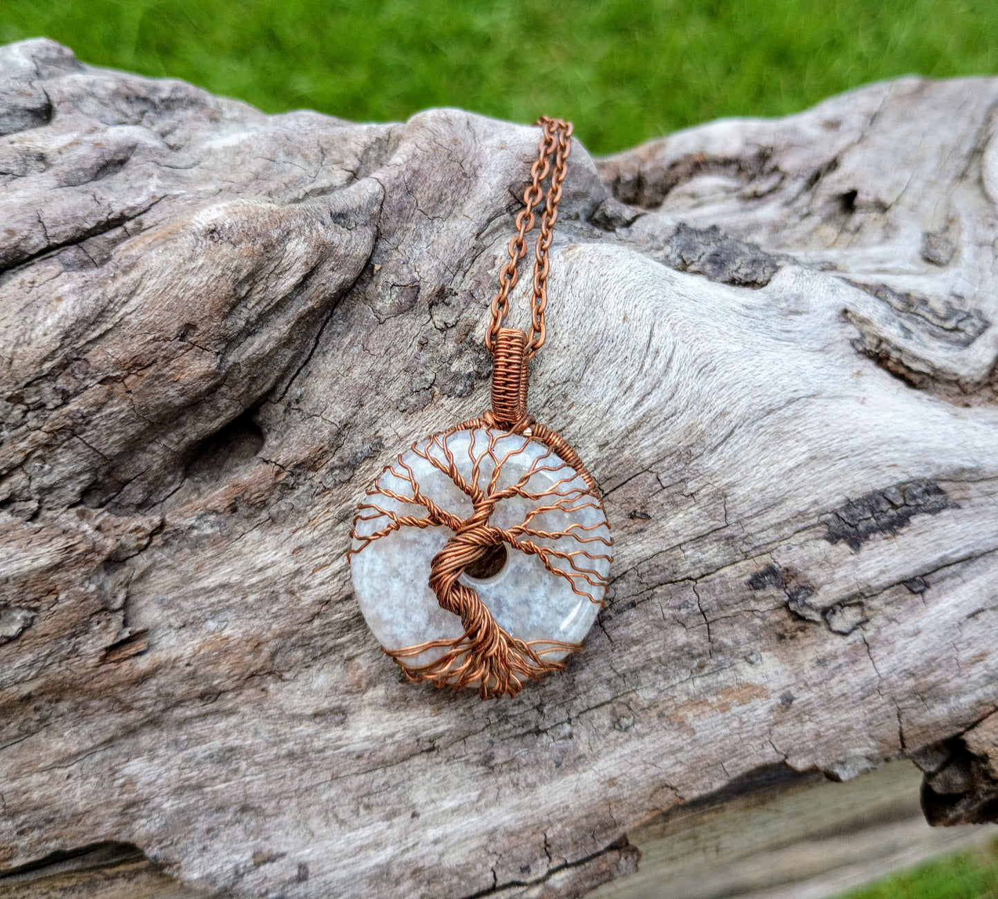 Agate tree of life pendant