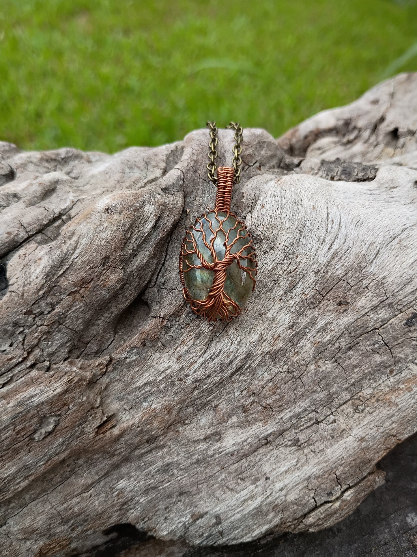 Labradorite tree of life pendant