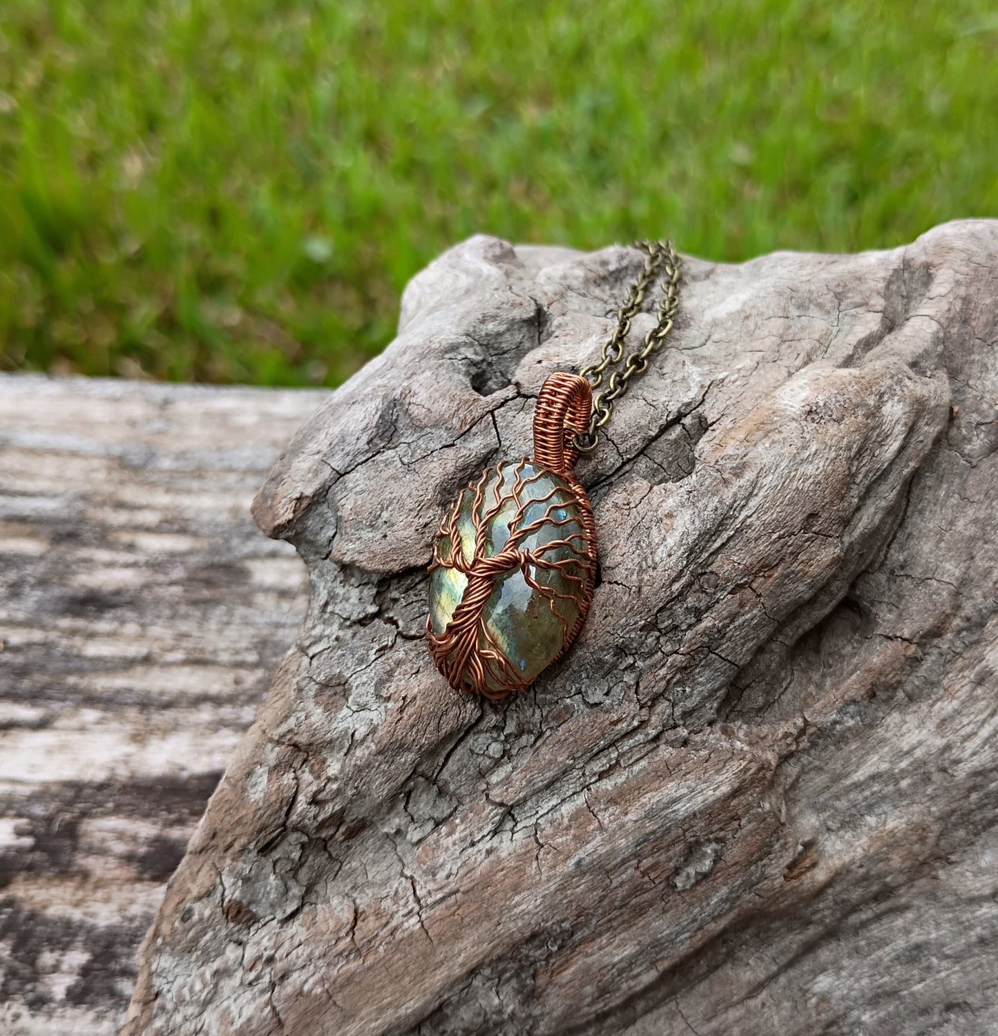 Labradorite tree of life pendant