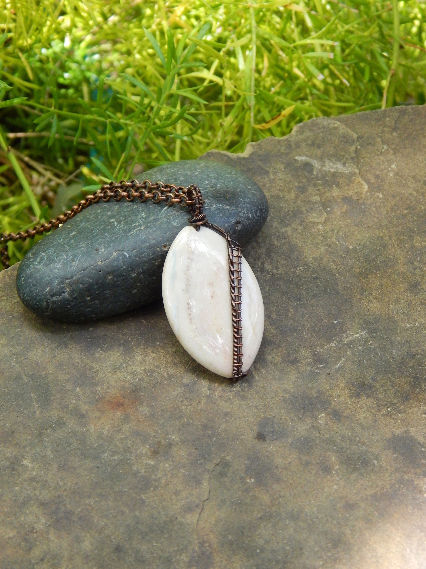 Wire wrapped Jasper pendant