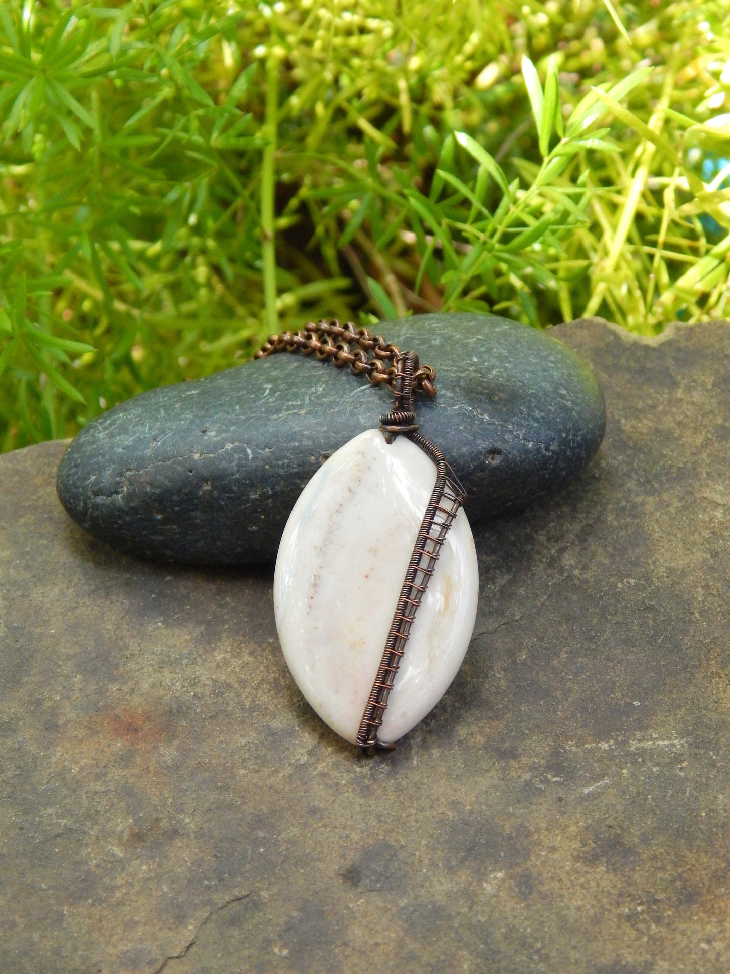 Wire wrapped Jasper pendant