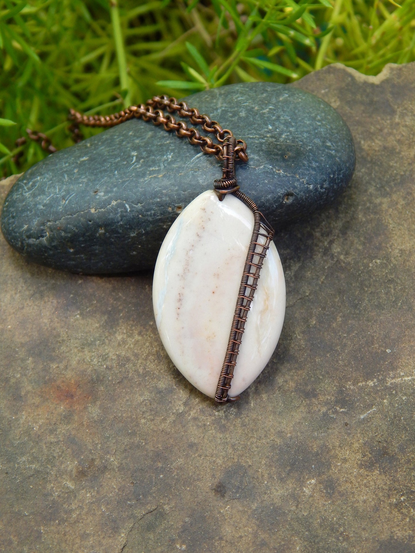 Wire wrapped Jasper pendant