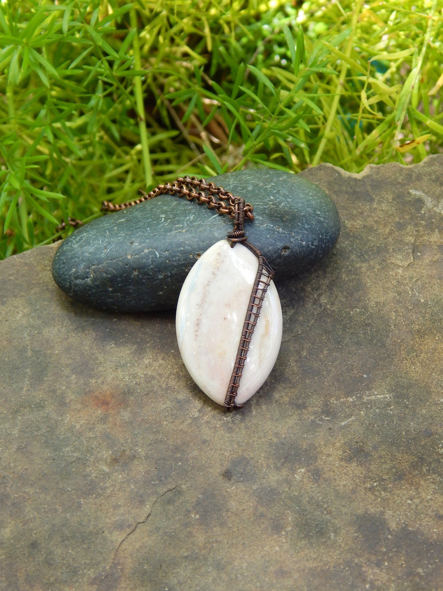 Wire wrapped Jasper pendant