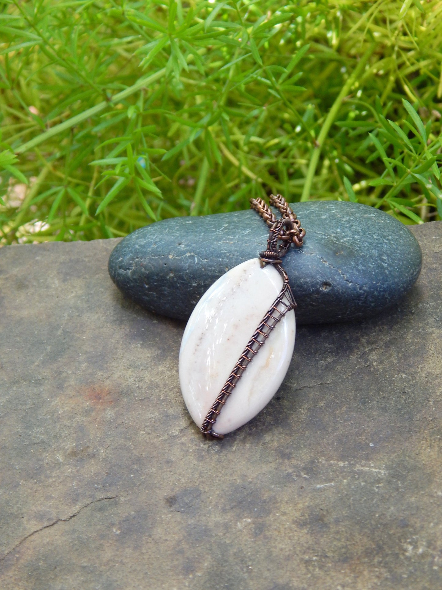 Wire wrapped Jasper pendant
