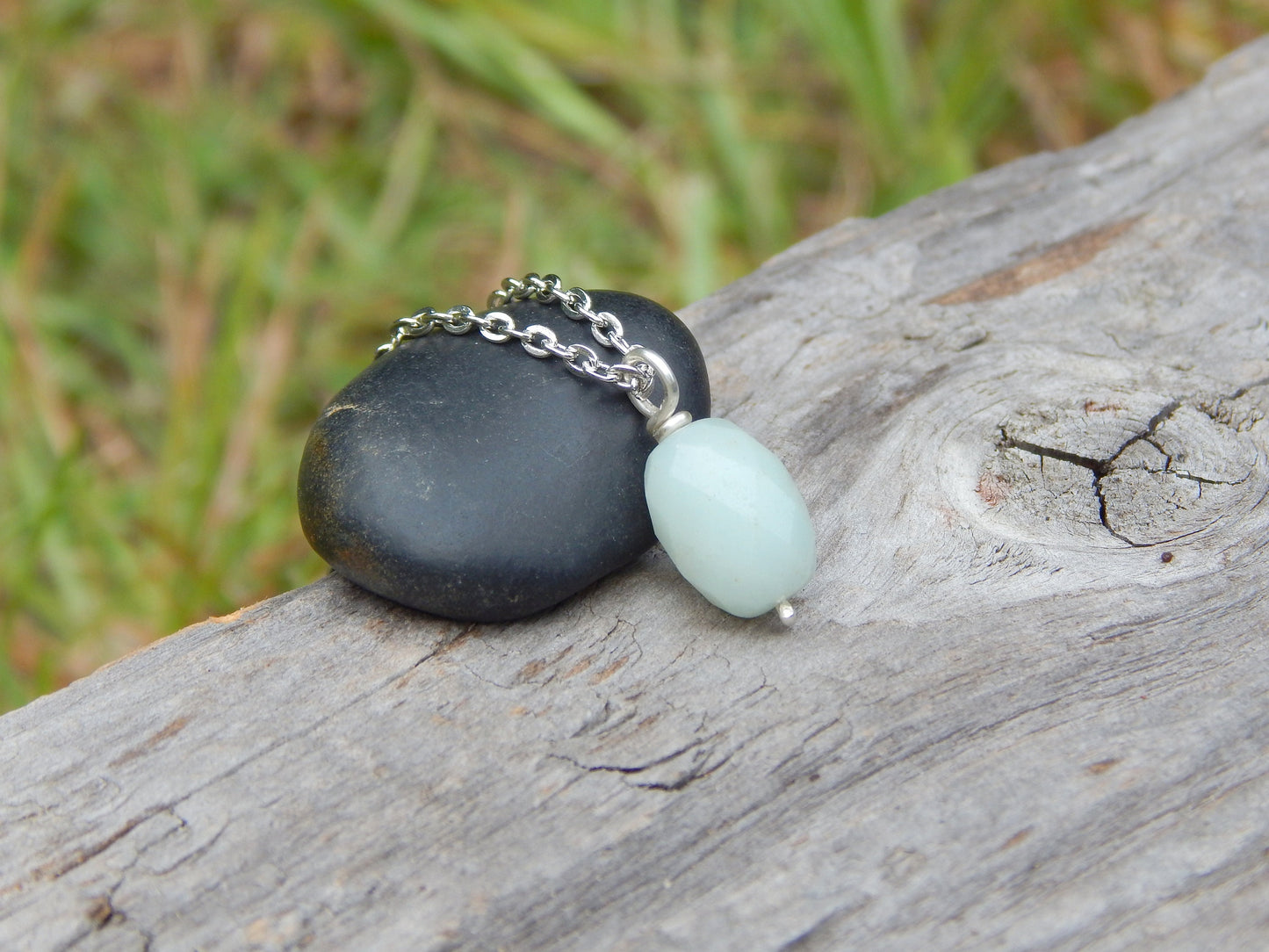 Sterling silver amazonite pendant