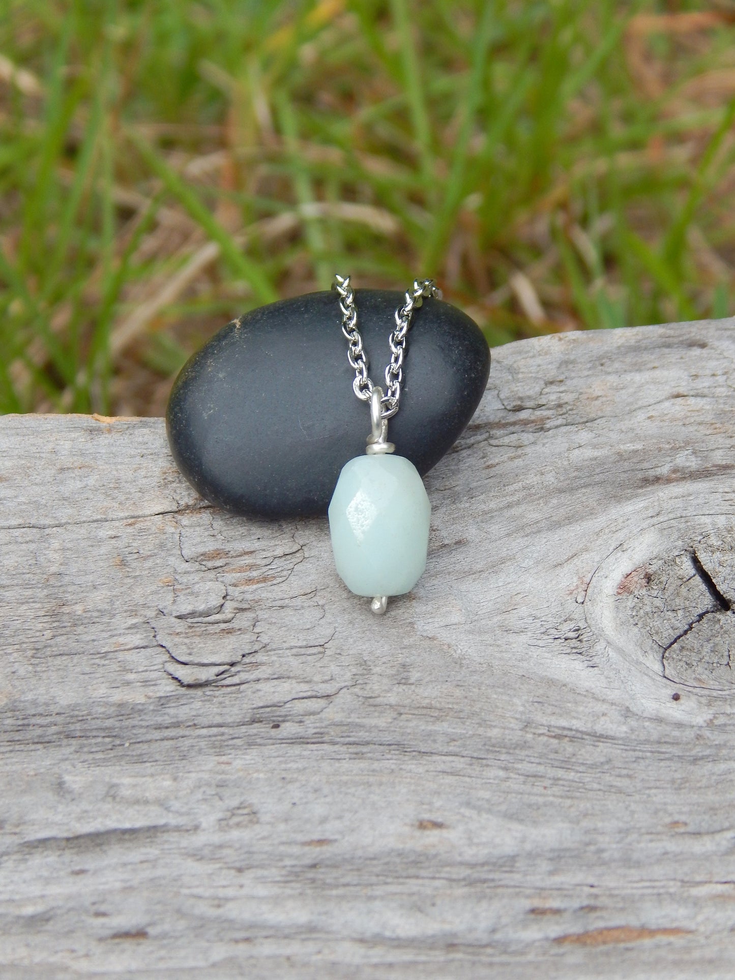 Sterling silver amazonite pendant