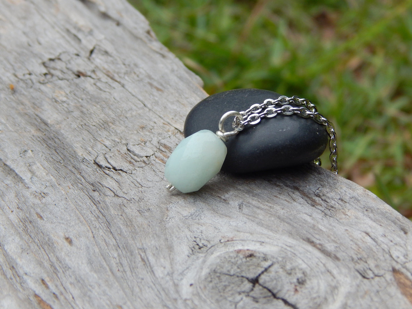 Sterling silver amazonite pendant