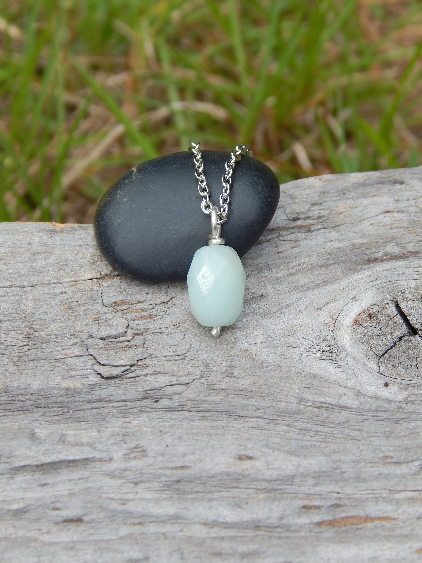 Sterling silver amazonite pendant