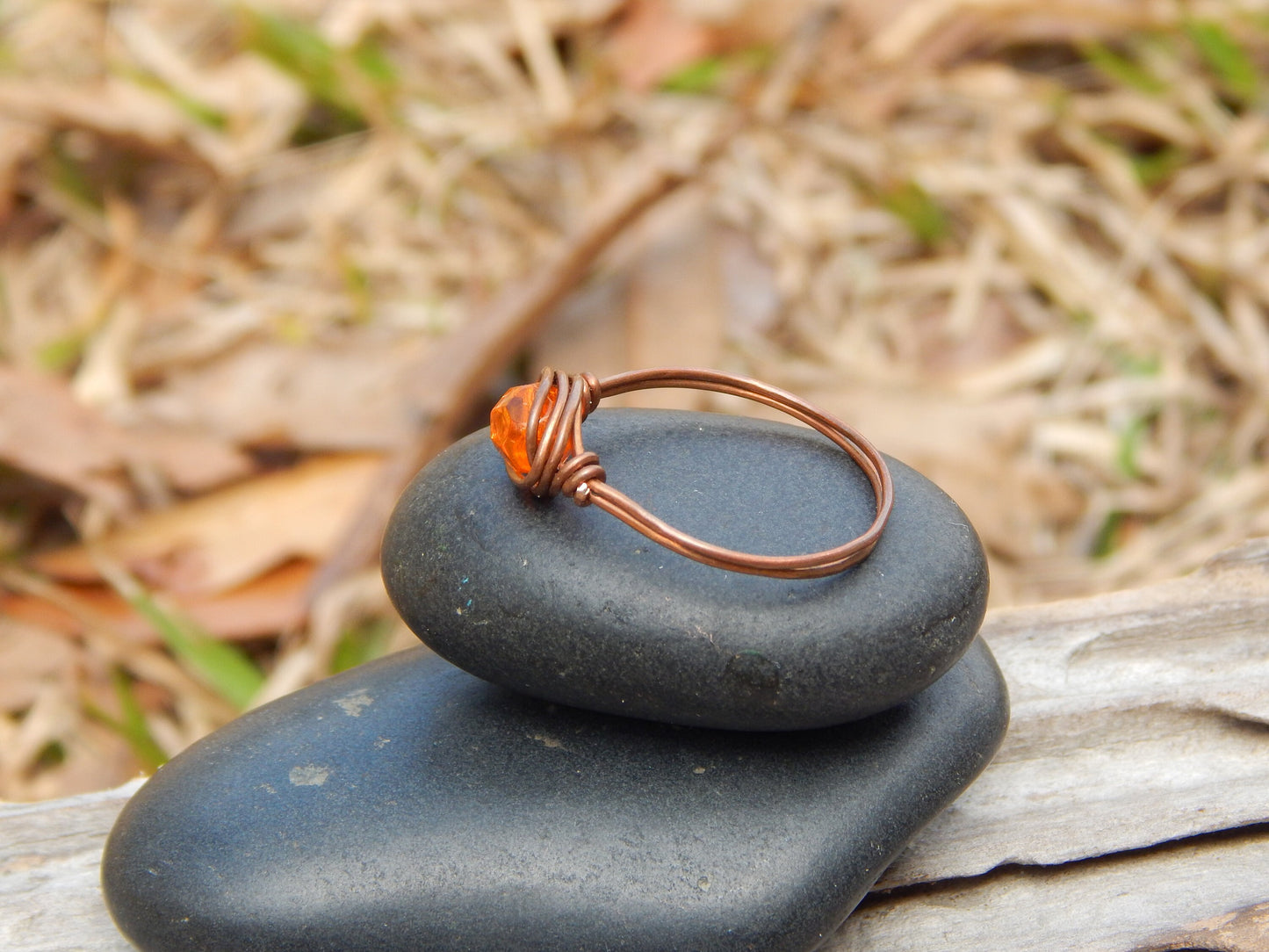 Copper wire wrapped size 9.5 ring