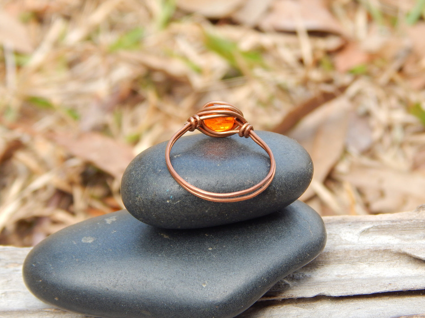 Copper wire wrapped size 9.5 ring