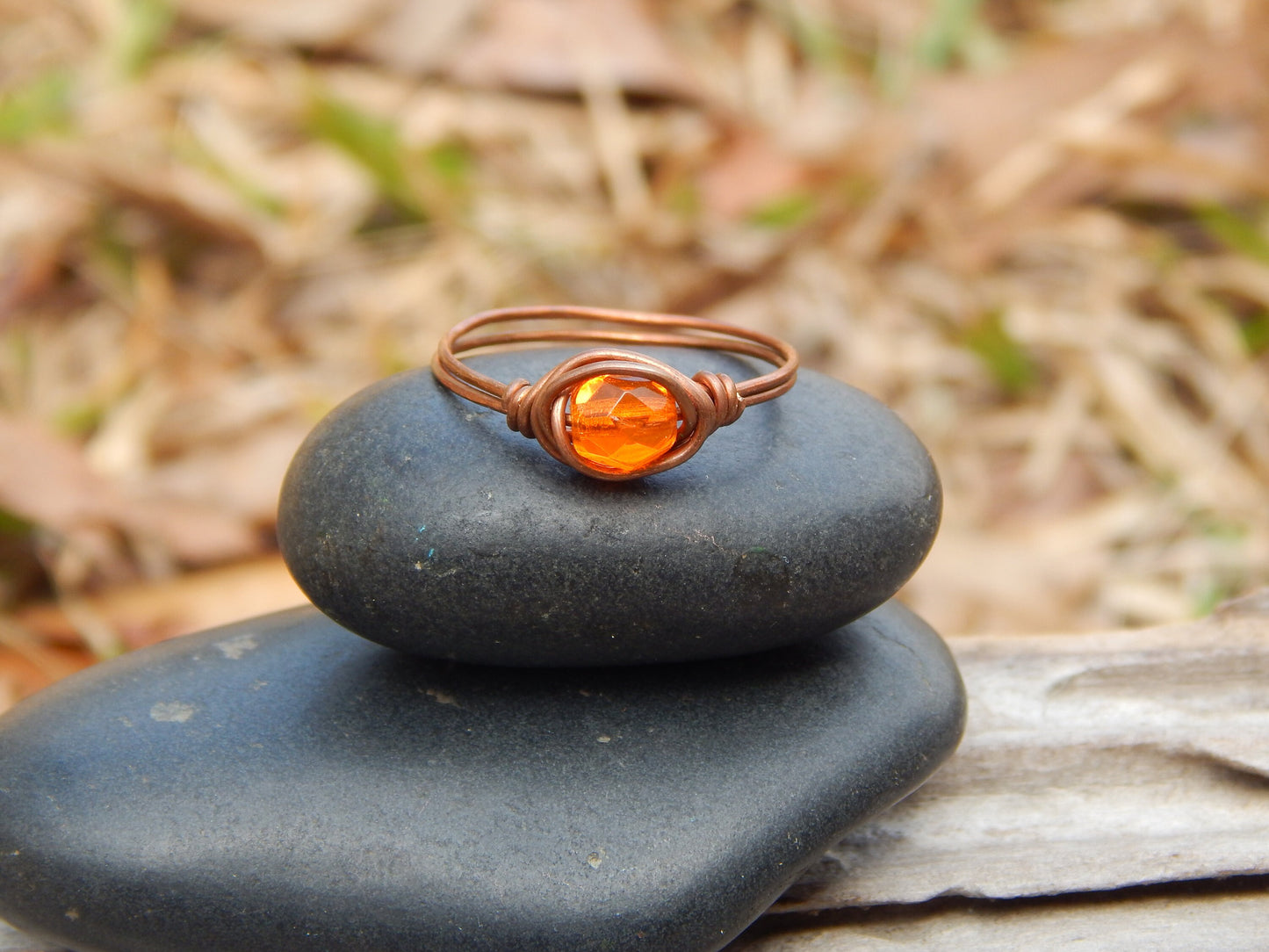 Copper wire wrapped size 9.5 ring