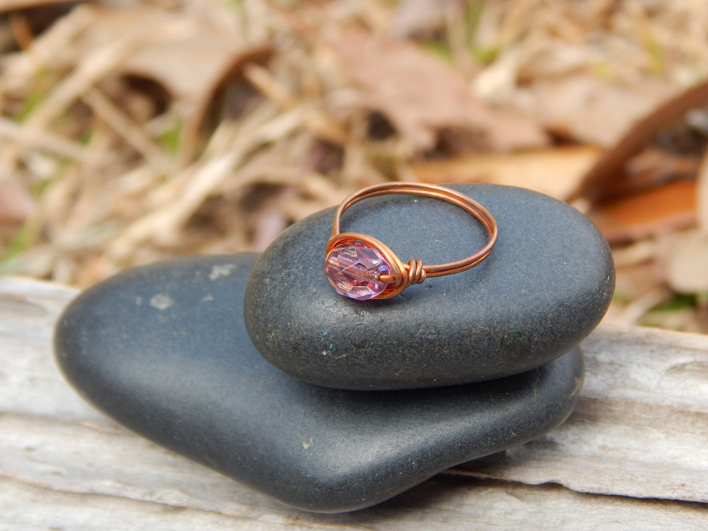 Copper wire wrapped size 4.5 ring