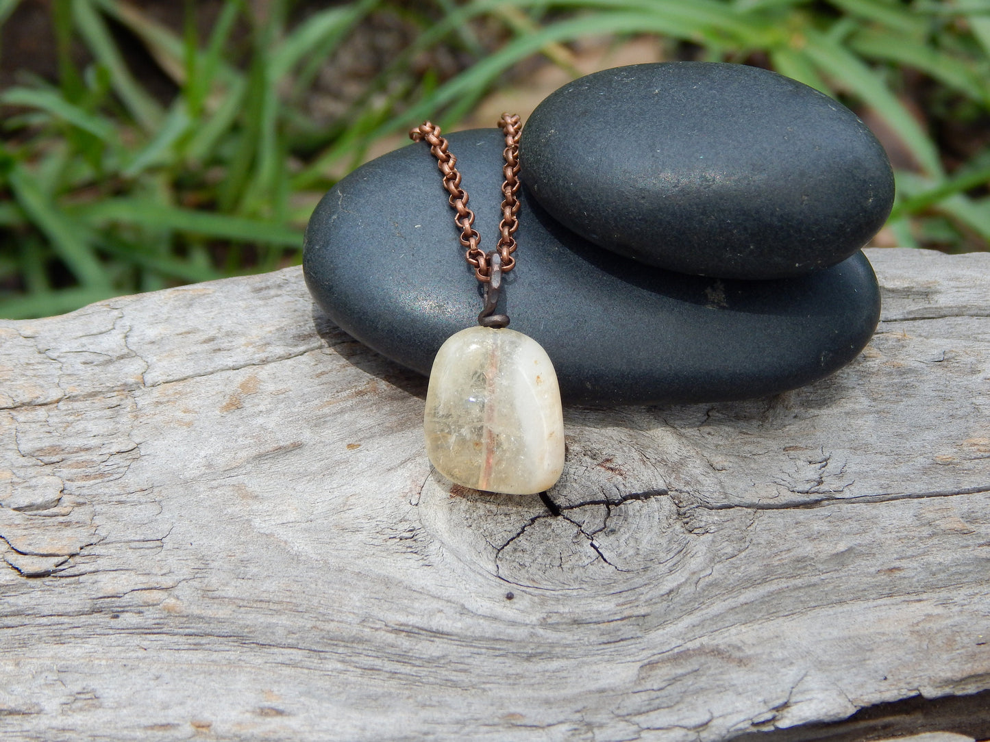 Citrine wire wrapped pendant