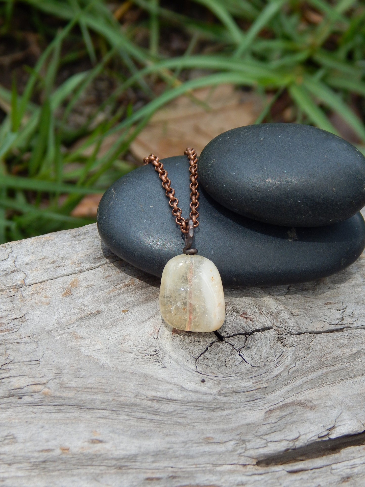 Citrine wire wrapped pendant