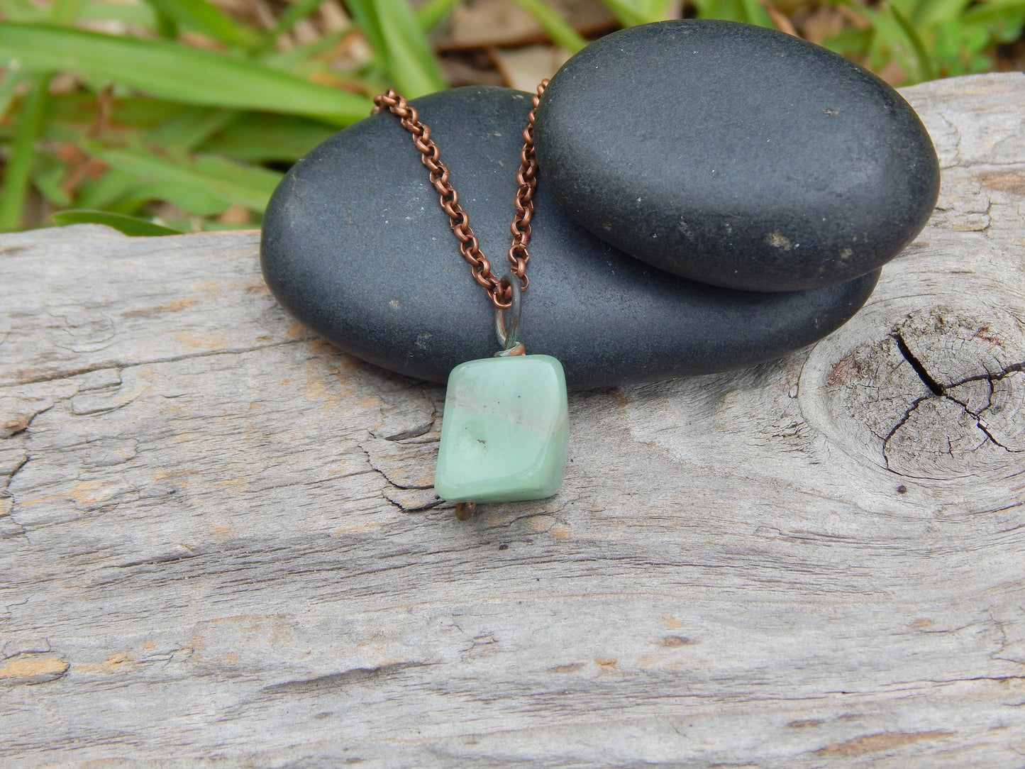 Green aventurine wire wrapped pendant