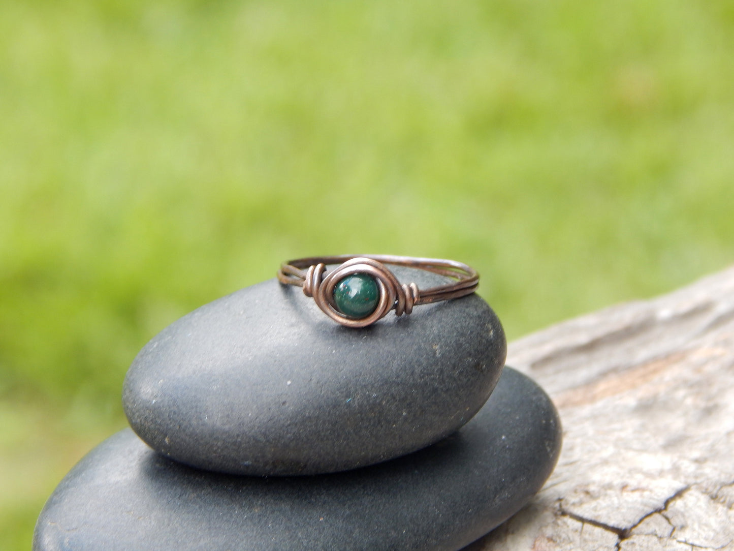 Bloodstone size 9 ring