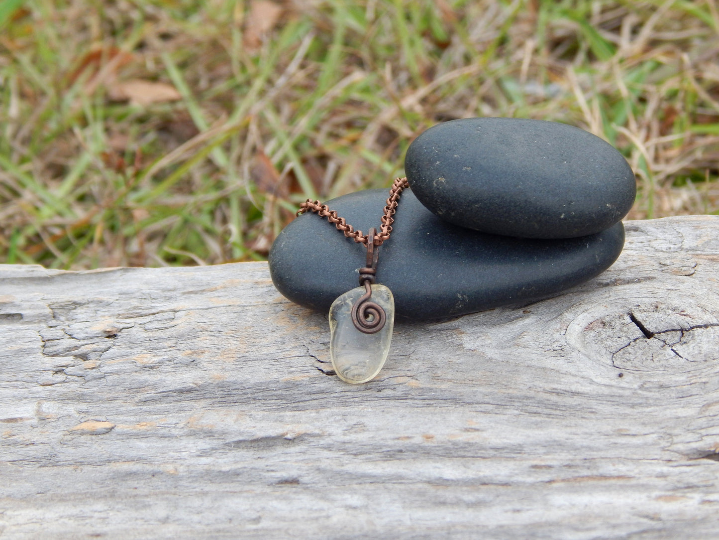 Simple wire wrap citrine pendant