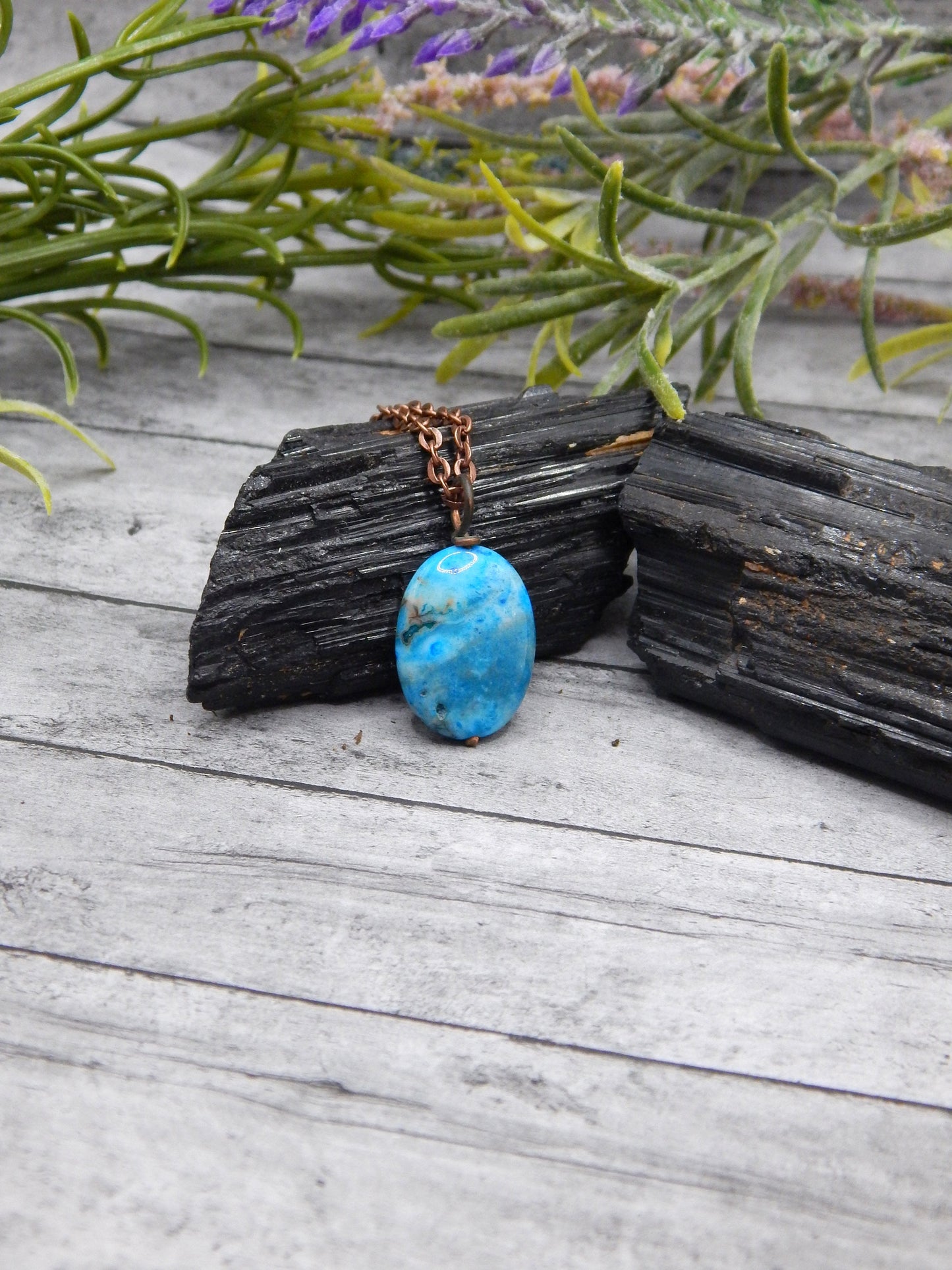 Blue crazy lace agate pendant