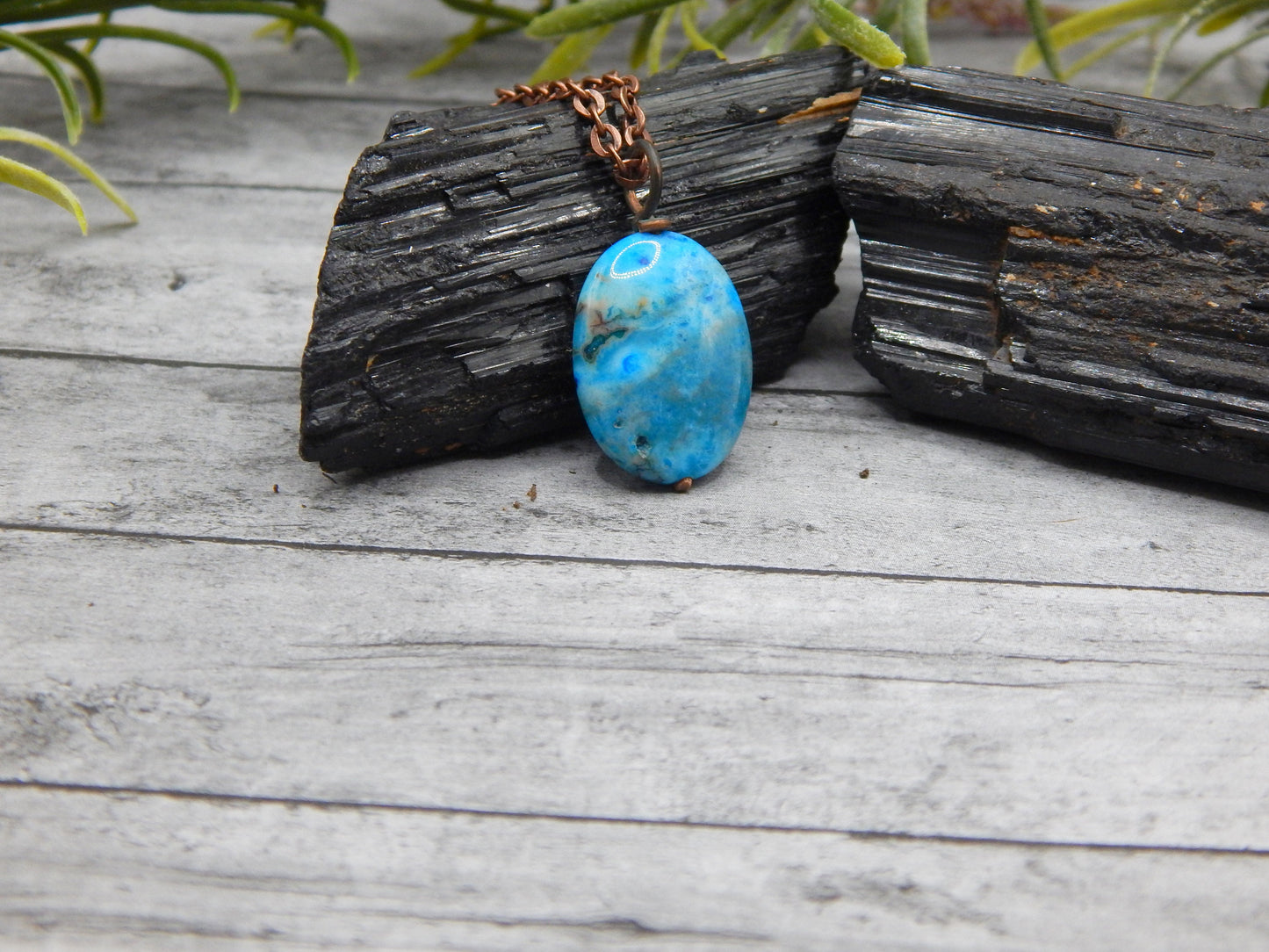 Blue crazy lace agate pendant
