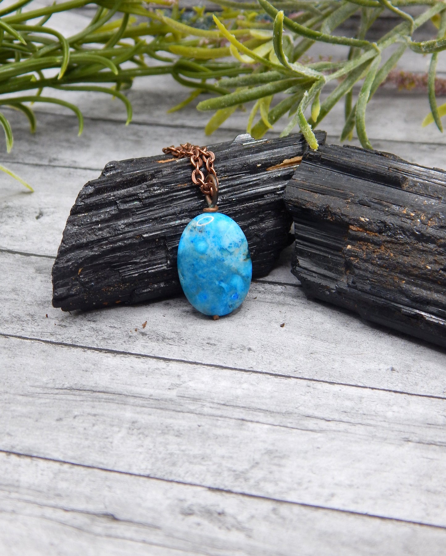 Blue crazy lace agate pendant