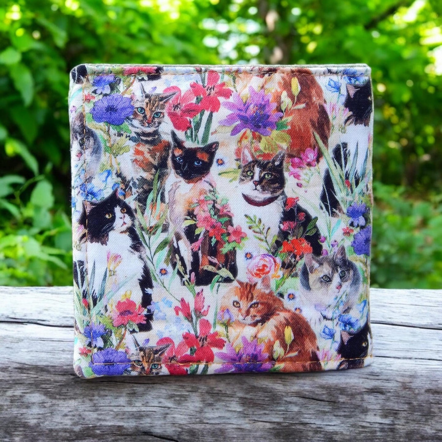Cat fabric credit card wallet