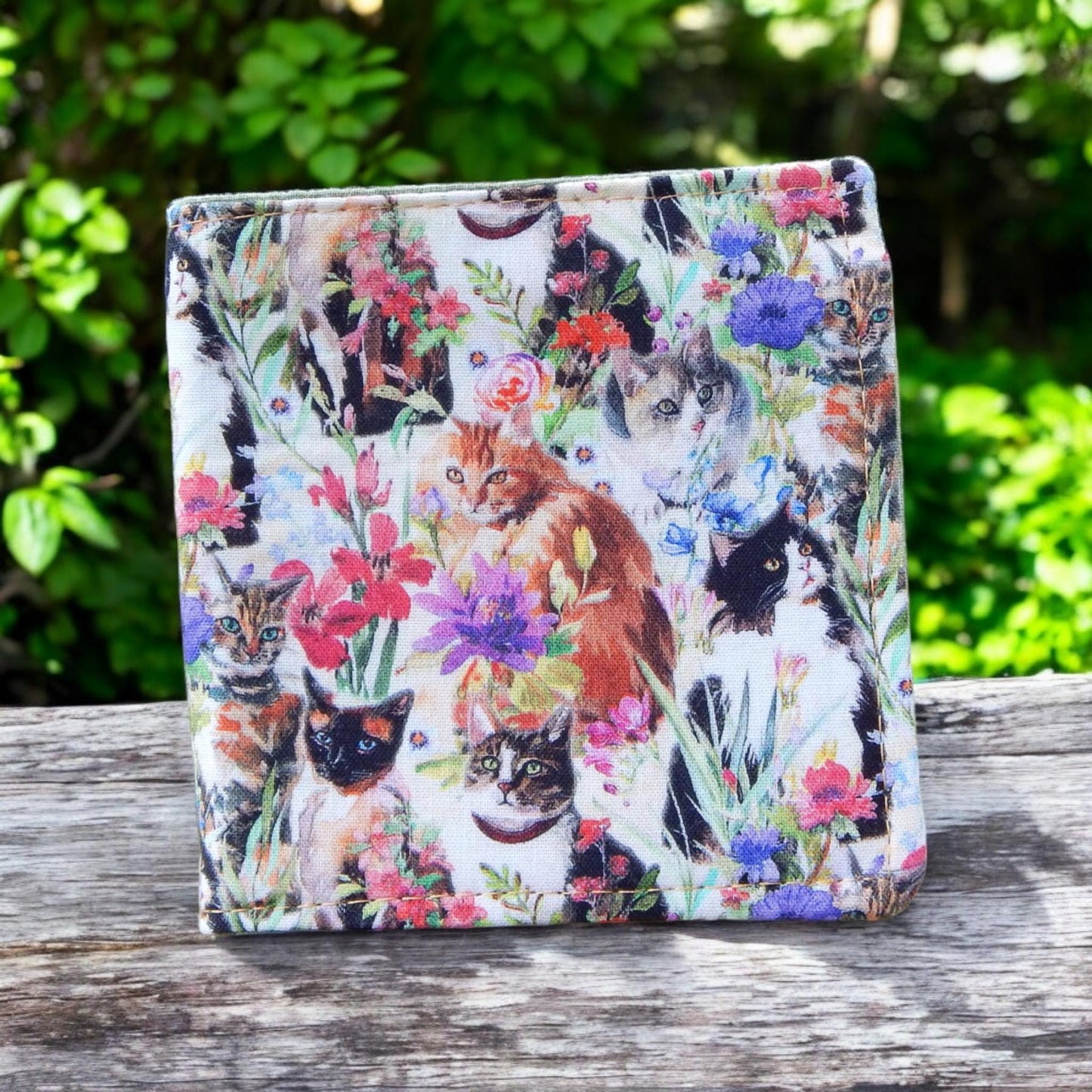 Cat fabric credit card wallet