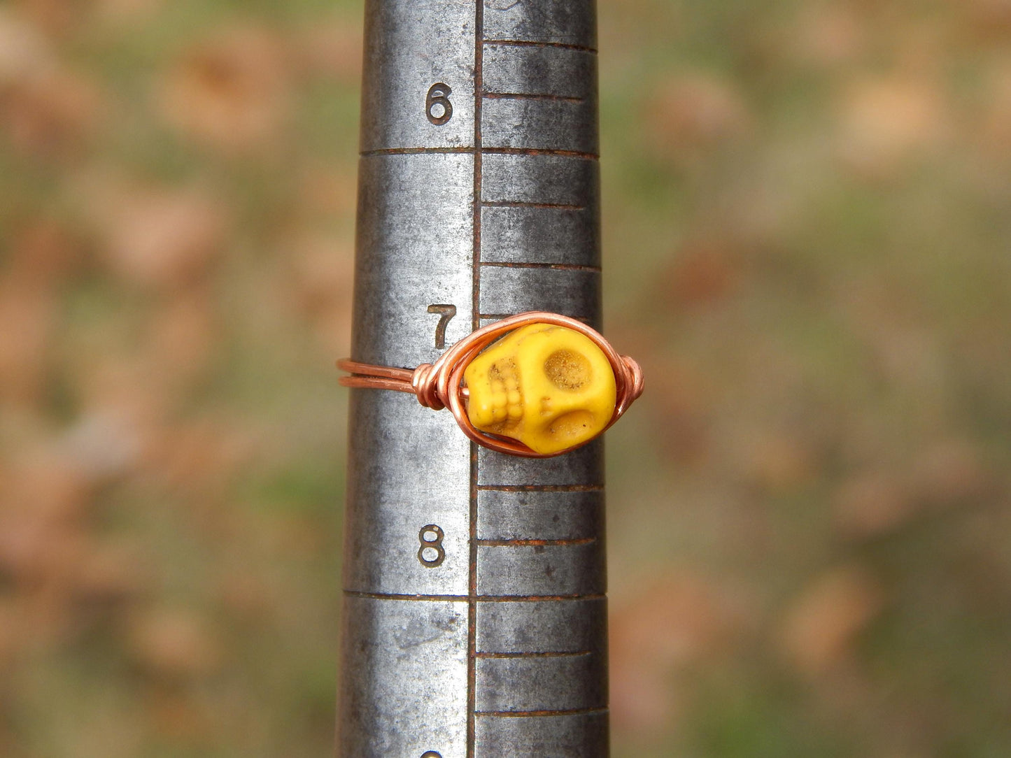 Skull size 5.5 copper wire wrap ring