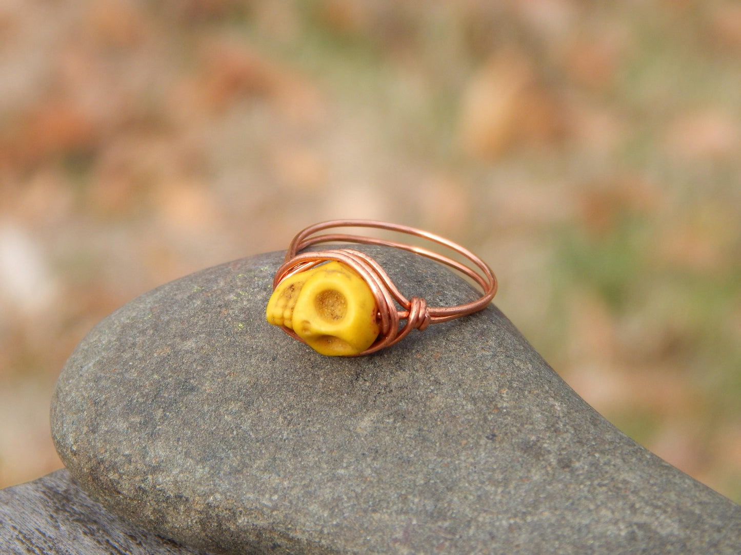 Skull size 5.5 copper wire wrap ring