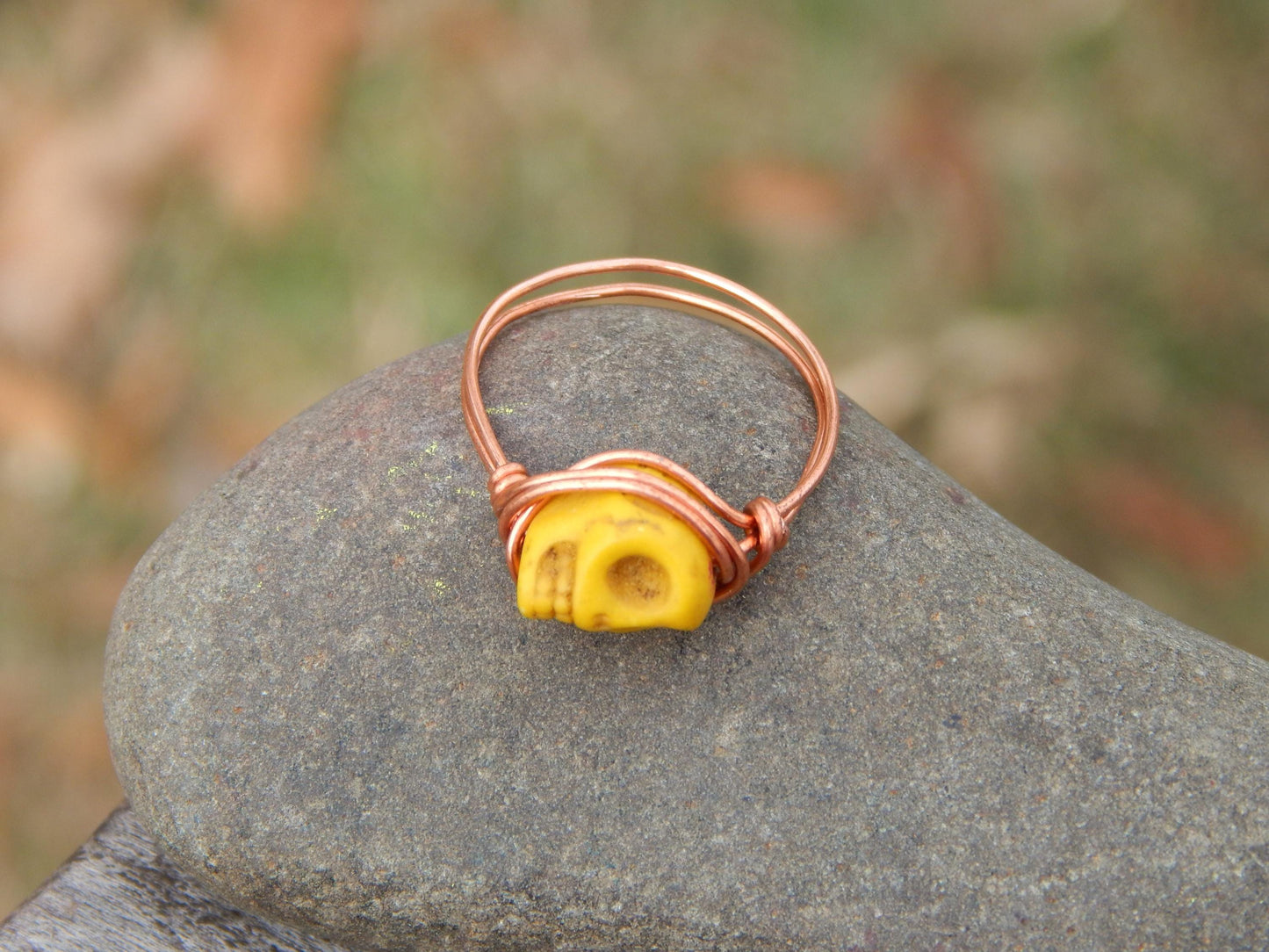 Skull size 5.5 copper wire wrap ring