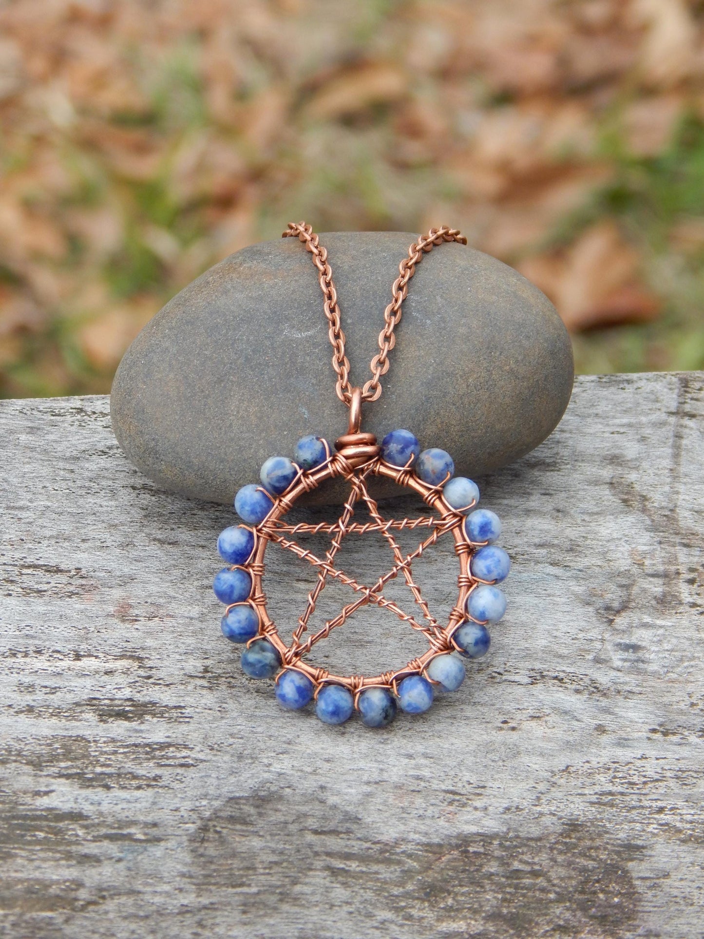 Sodalite pentacle necklace pendant