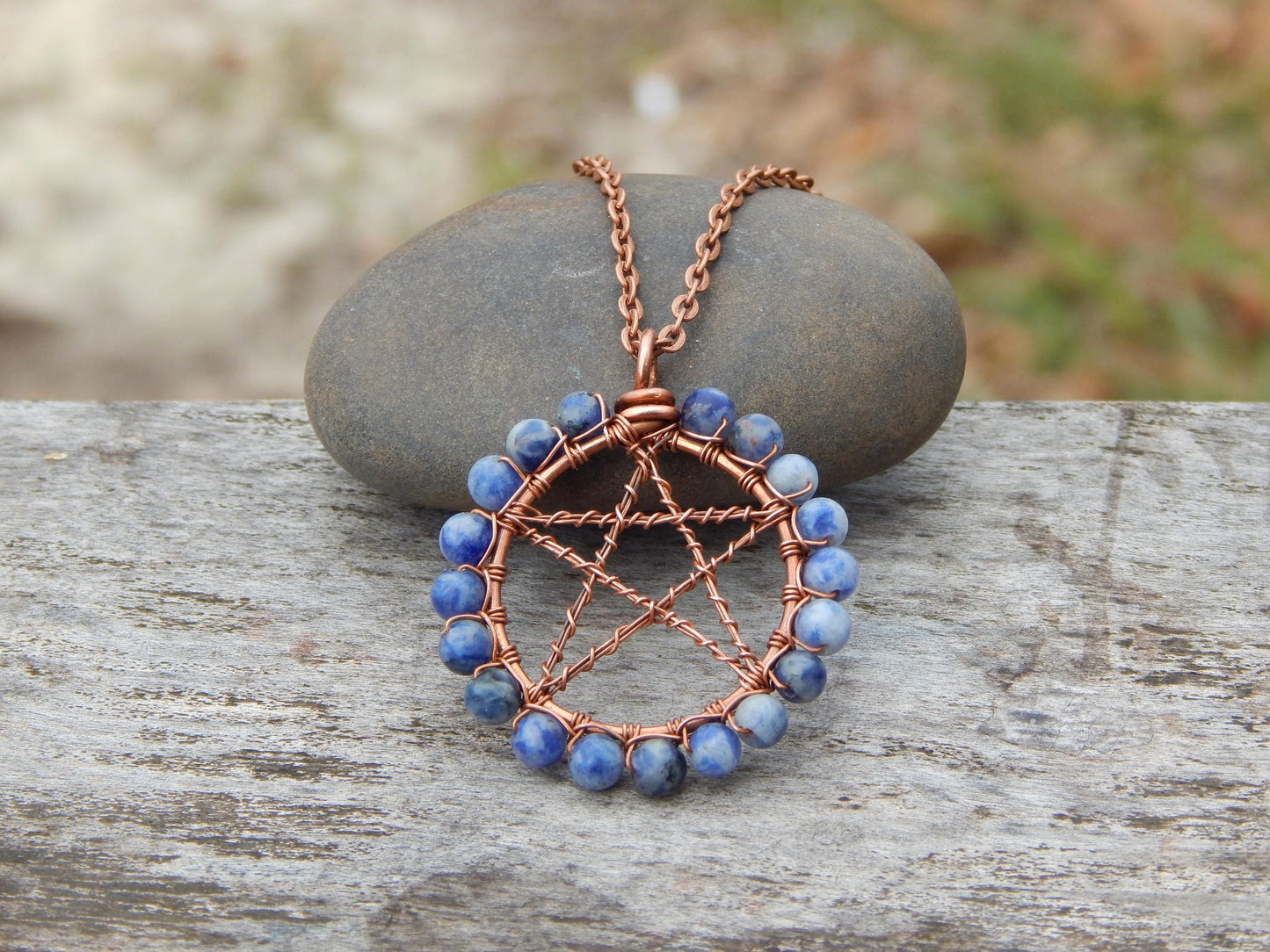 Sodalite pentacle necklace pendant