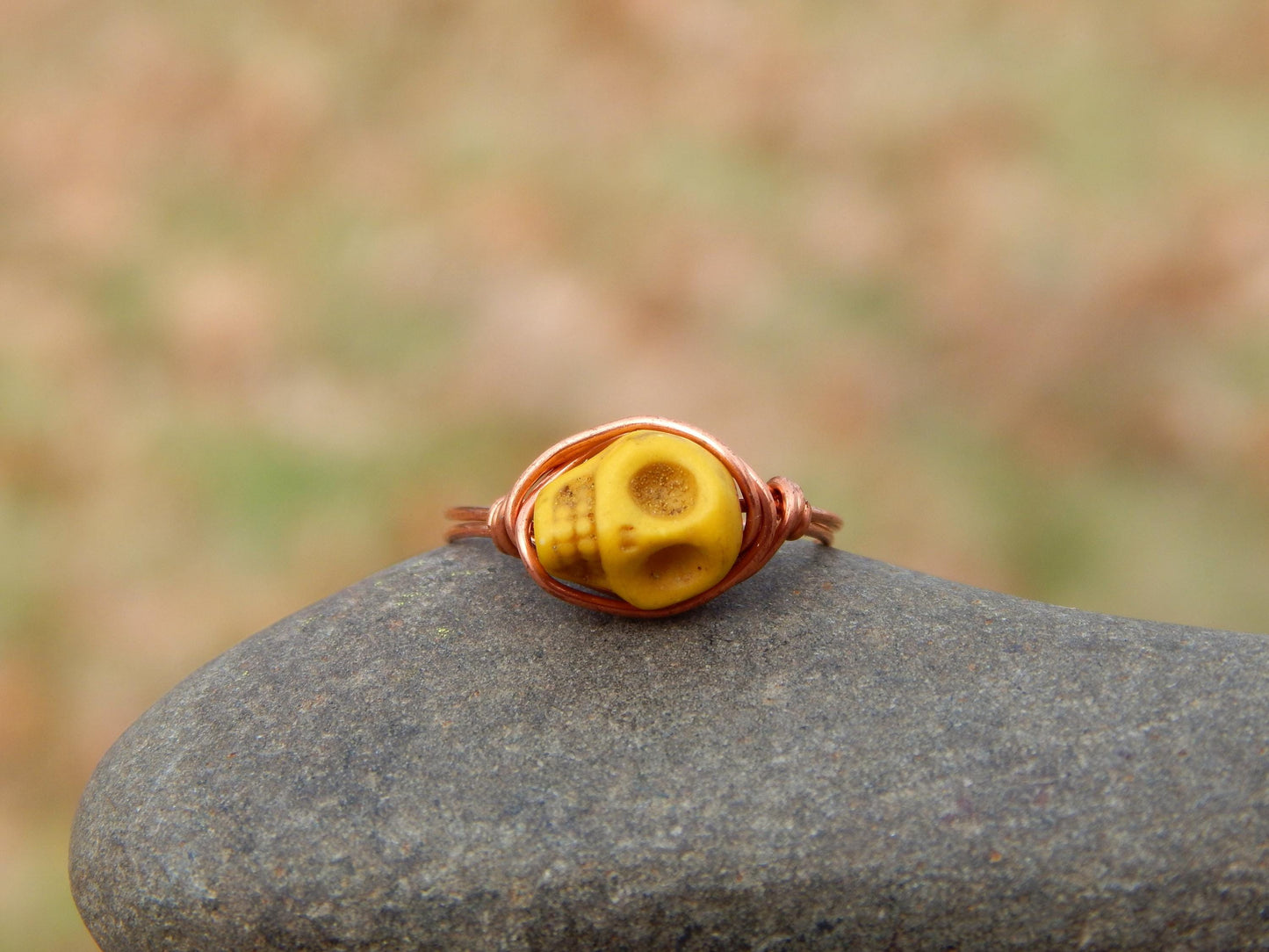 Skull size 5.5 copper wire wrap ring
