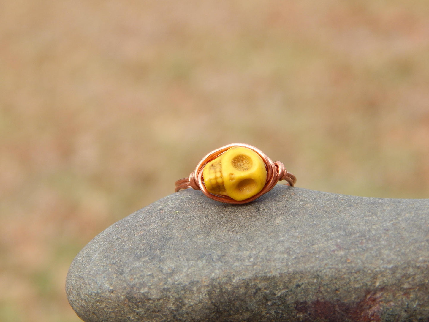 Skull size 5.5 copper wire wrap ring