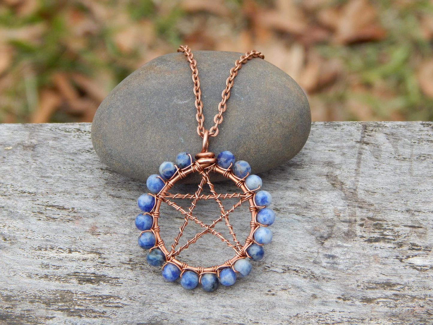 Sodalite pentacle necklace pendant