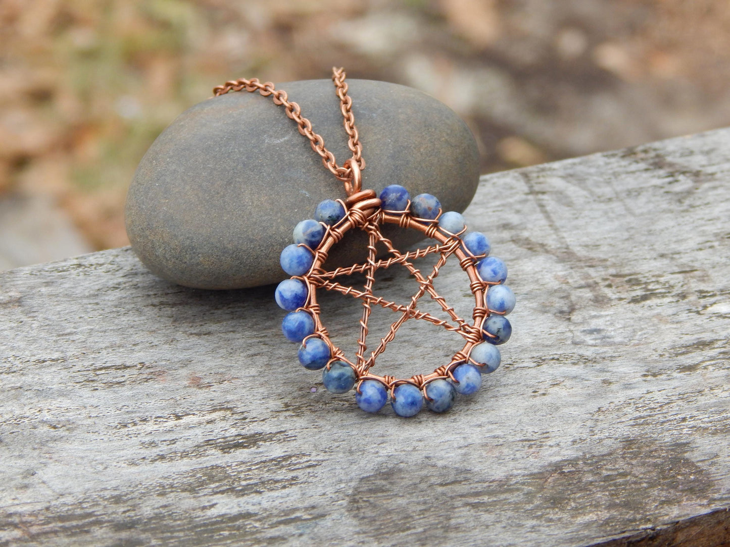 Sodalite pentacle necklace pendant