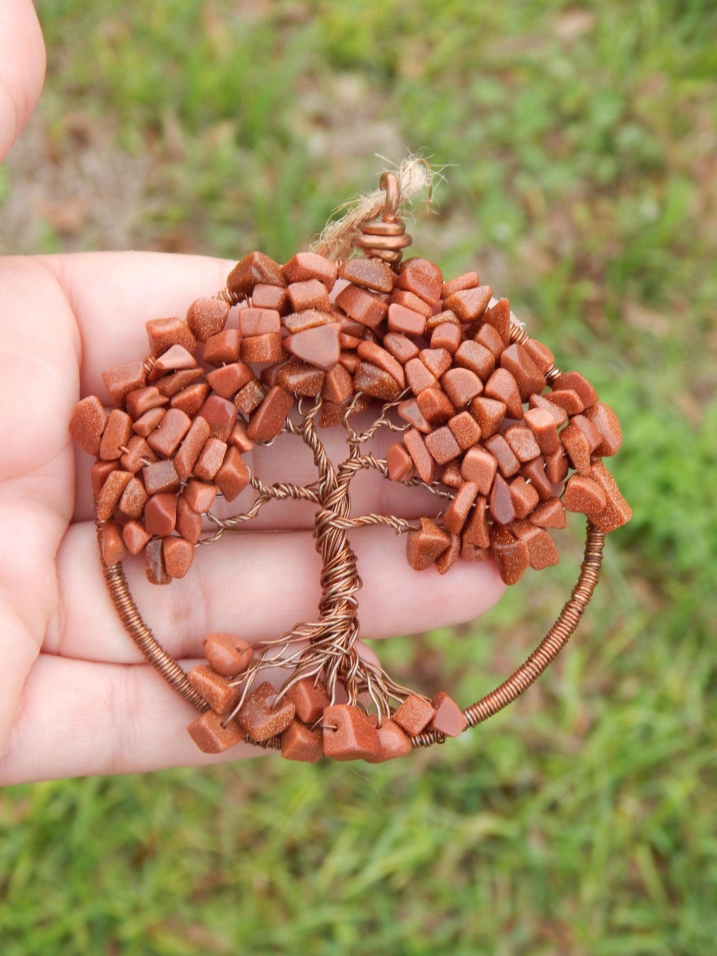 Goldstone tree of life suncatcher